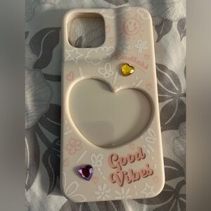 Heart Design Phone Case - Cream